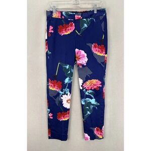 Banana Republic Women's Sz 2 Avery Fit Navy Blue Floral Prints Cropped Pants